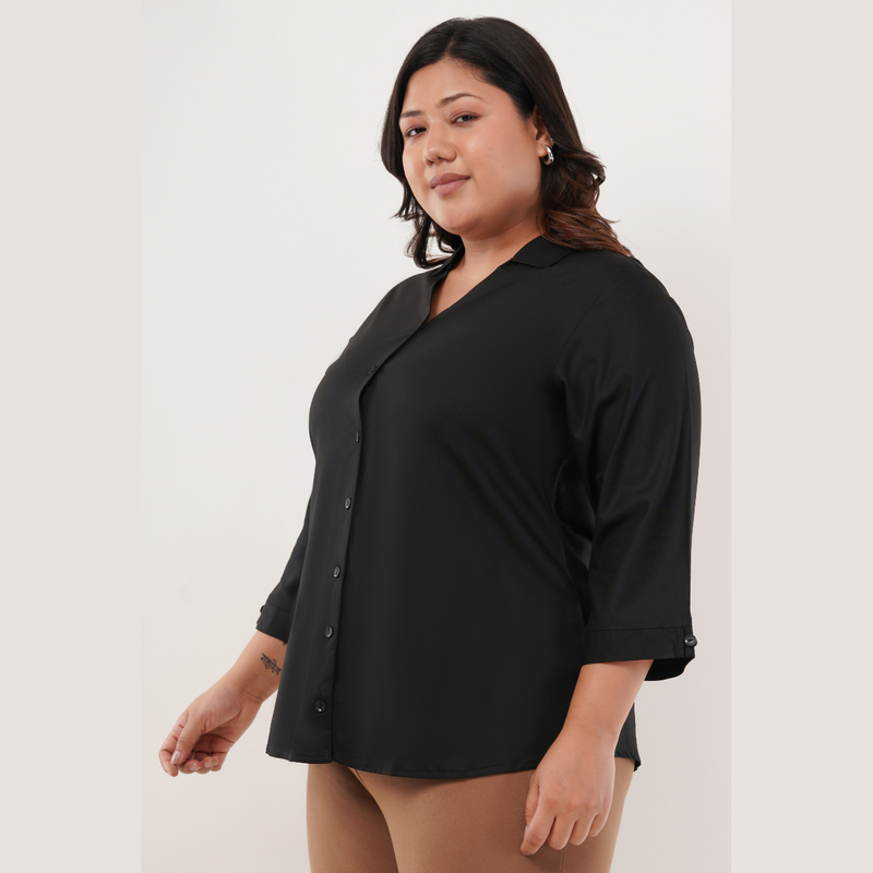 Velvet Black Shirt for Women