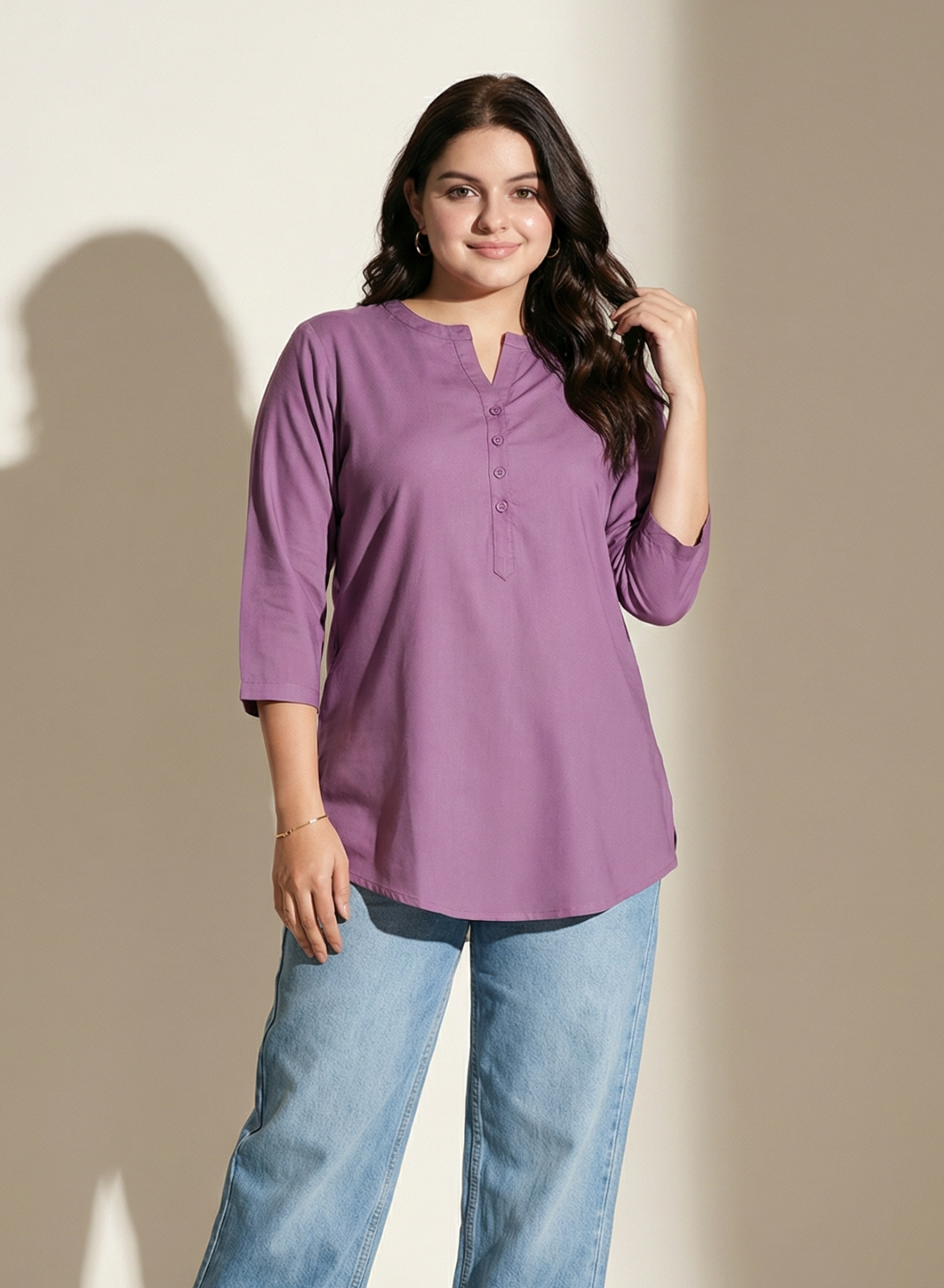 Stylish Cotton Kurti for Girls – Plum Orchid