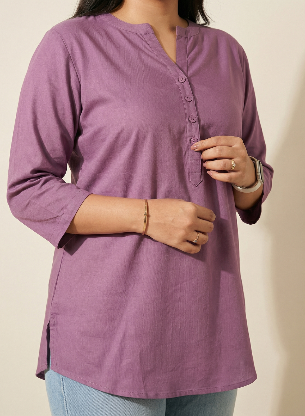 Stylish Cotton Kurti for Girls – Plum Orchid