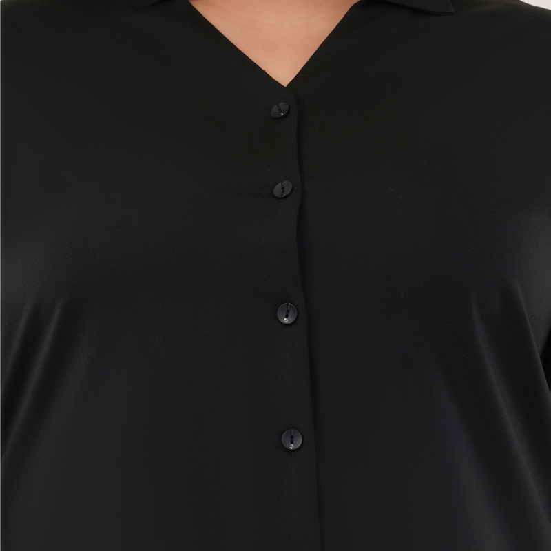 Velvet Black Shirt for Women