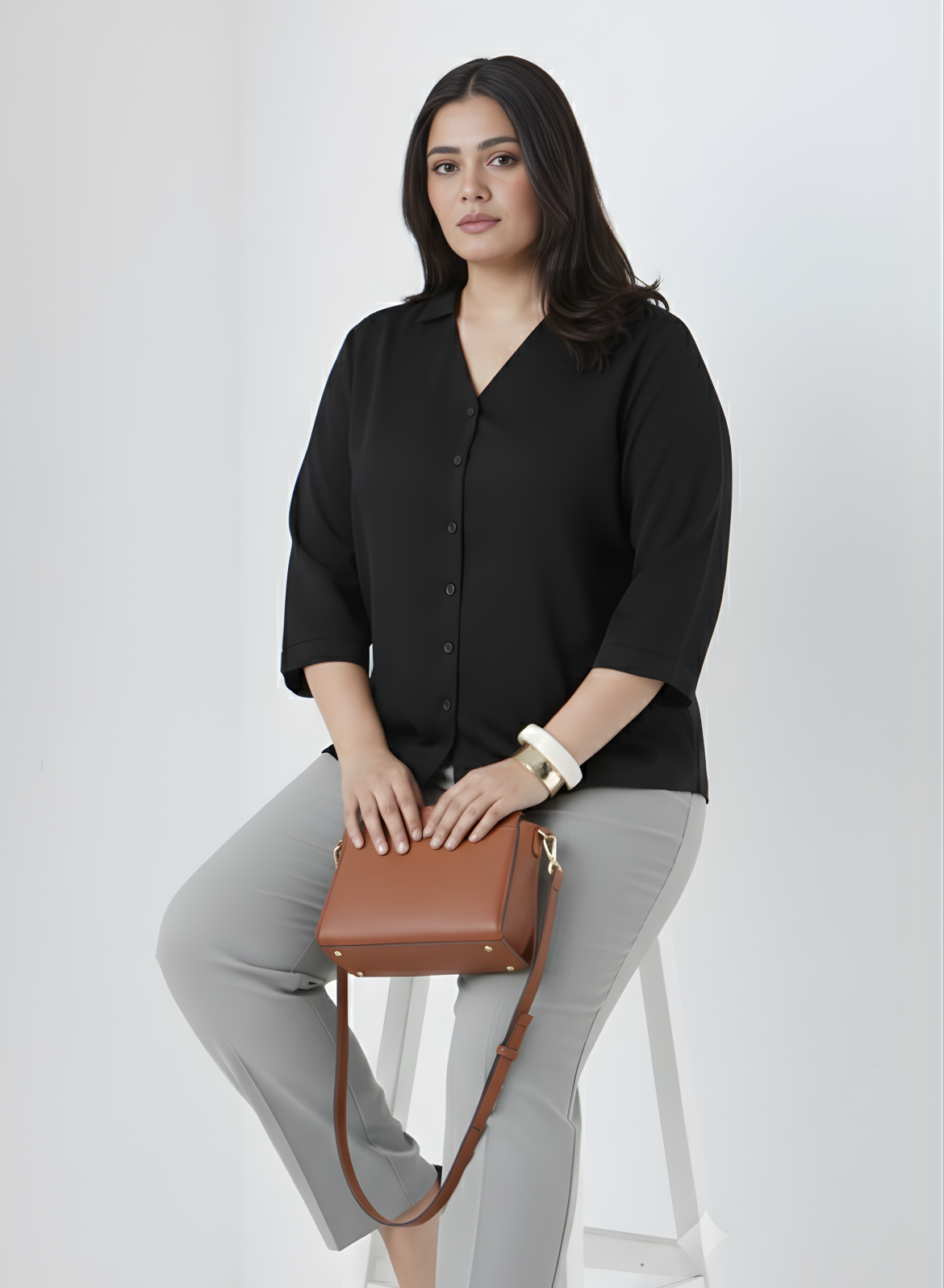 Velvet Black Shirt for Women