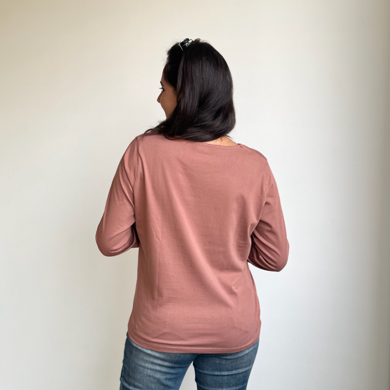 Mocha Mousse Full Sleeve Tshirt- Pantone Color of Year 2025