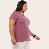 French Fuchsia Relaxed Fit Round Neck T-shirt