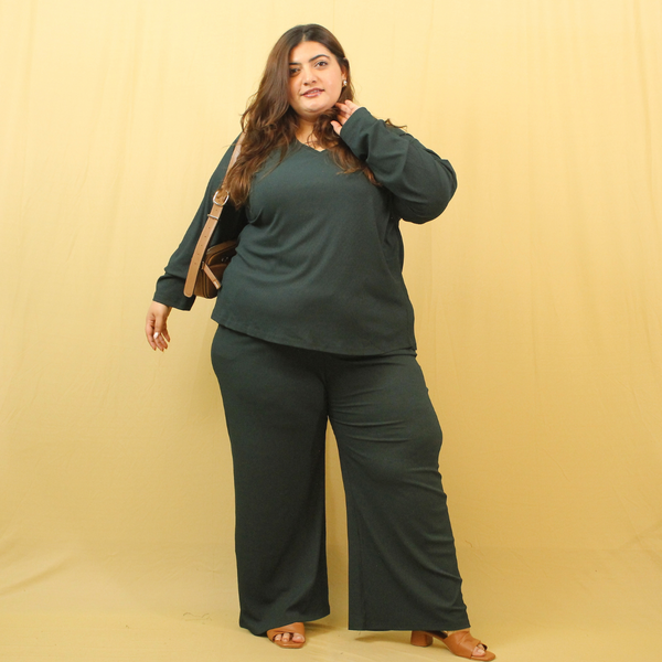 Gritty Green V-Neck Co-ord Set