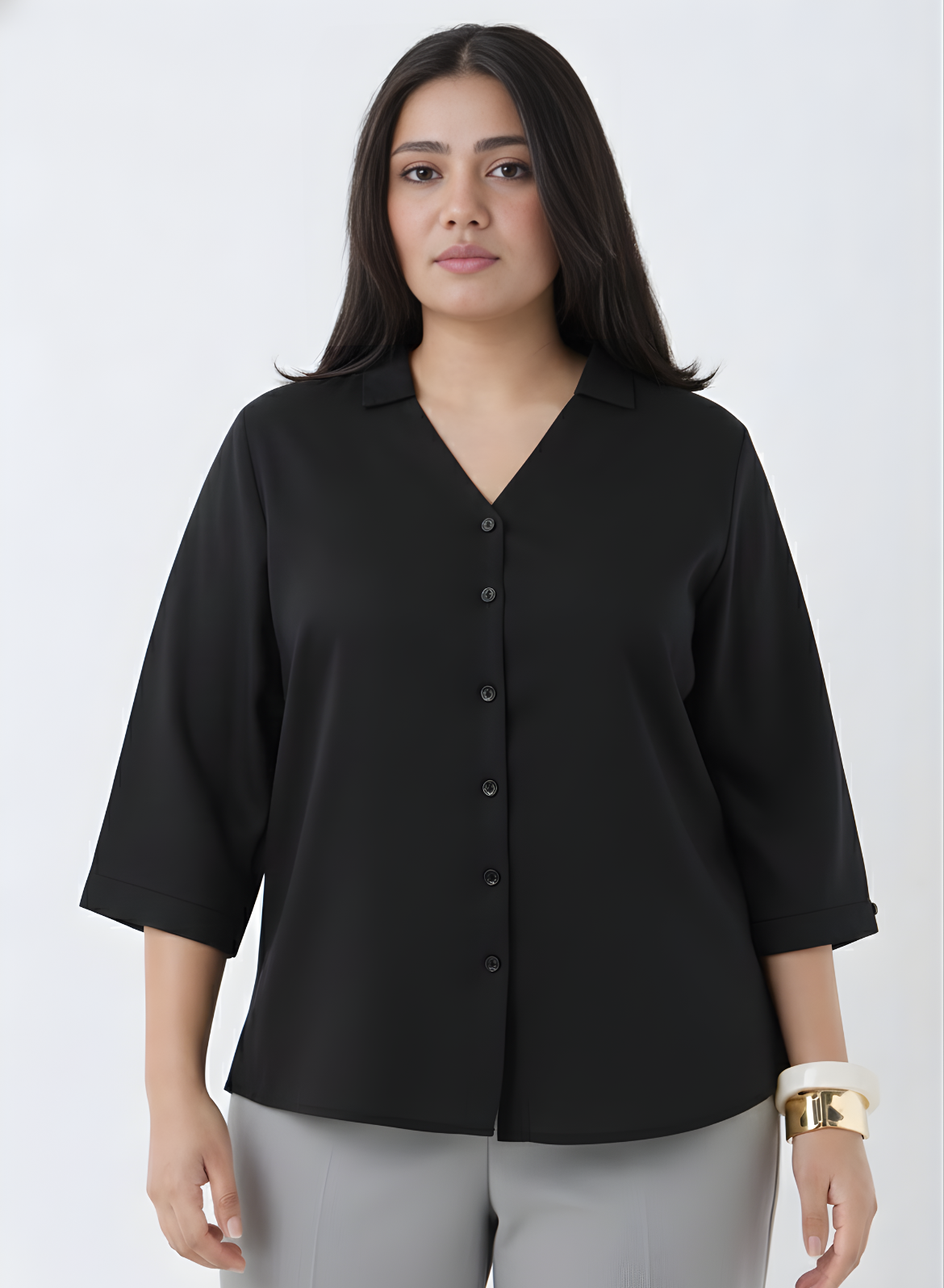 Velvet Black Shirt for Women