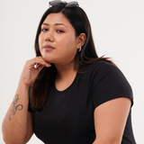 Vogue Black Relaxed Fit Round Neck T-shirt