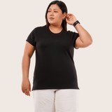 Vogue Black Relaxed Fit Round Neck T-shirt
