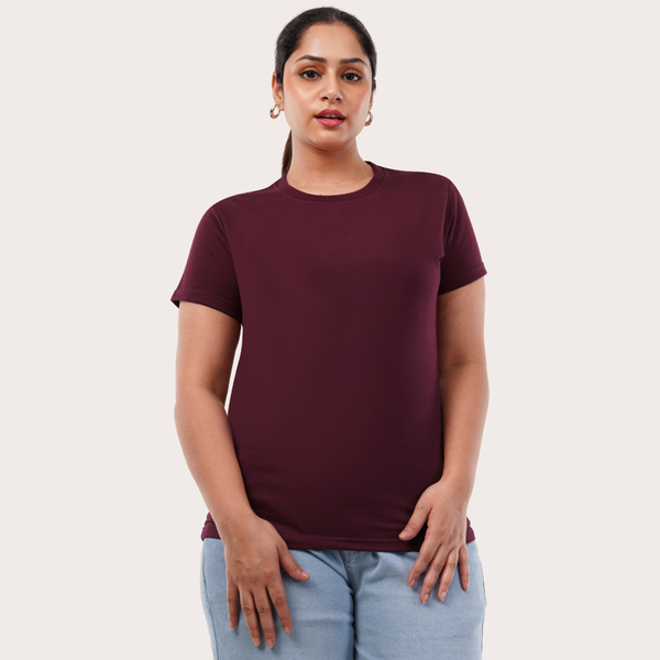Burning Burgundy Relaxed Fit Round Neck T-shirt