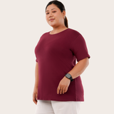 Round O Clock Burning Burgundy Tshirt for Women