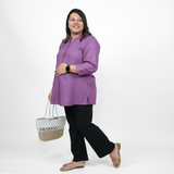 Plum Orchid Maternity Short Kurti