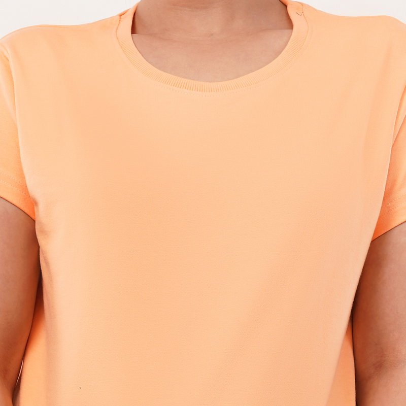 Peach Fuzz Relaxed Fit Round Neck T-shirt - Pantone Color of the Year 2024