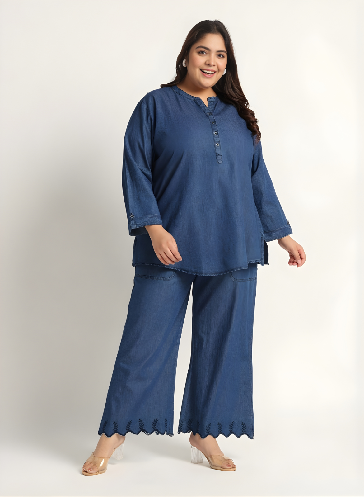 Navy Blue Denim Co-ords Set