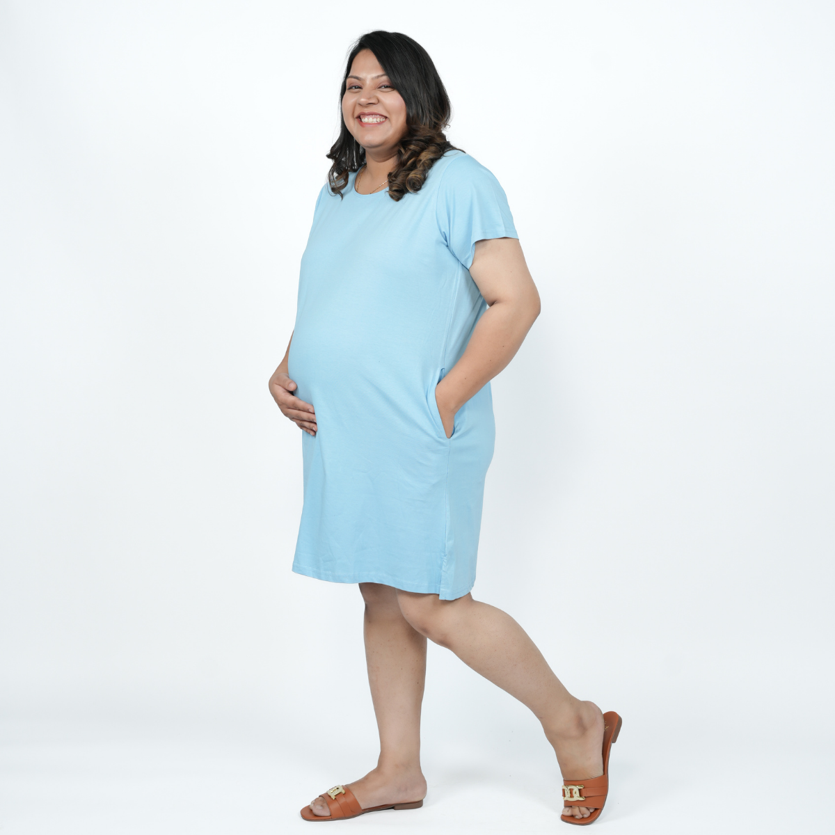 Sapphire Sky Maternity T-Shirt Dress