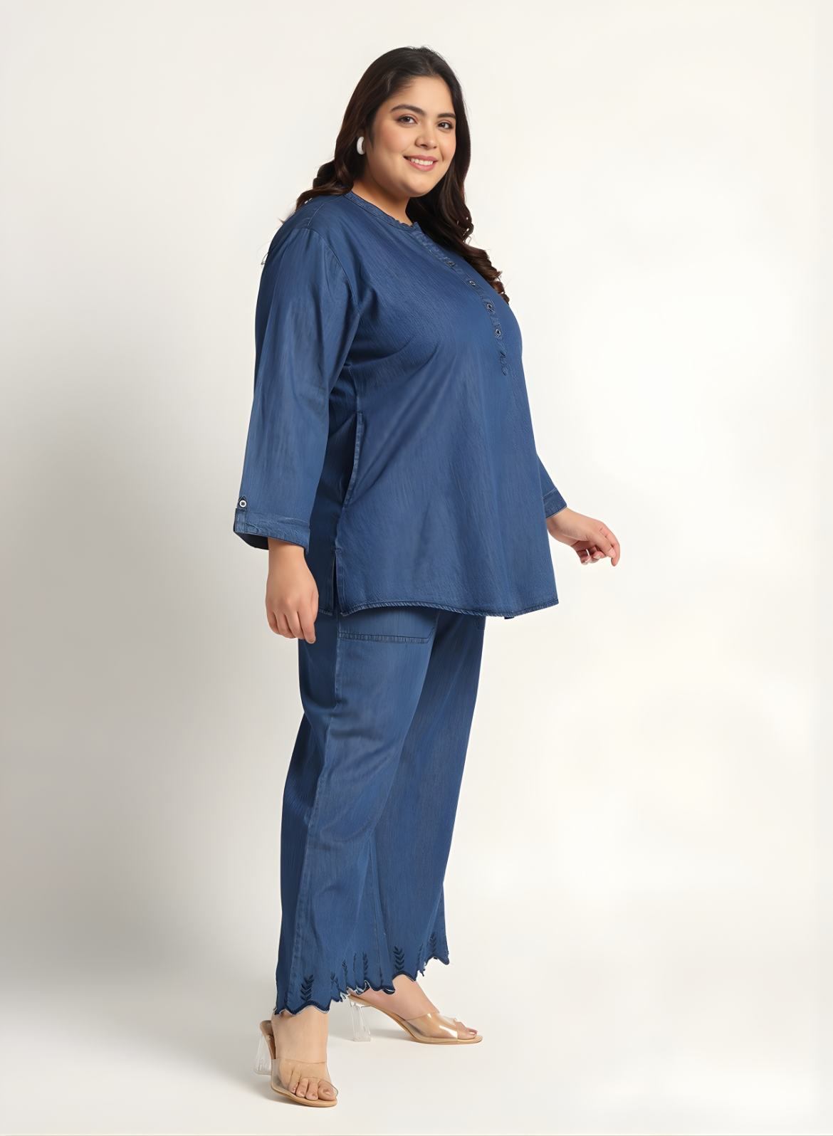 Navy Blue Denim Co-ords Set