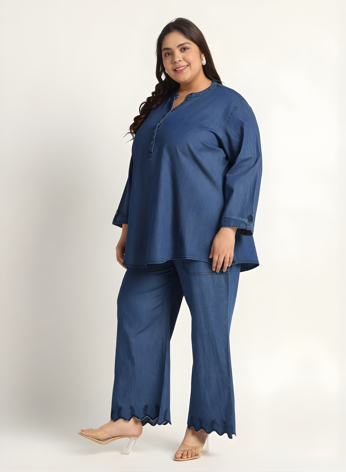 Navy Blue Denim Co-ords Set