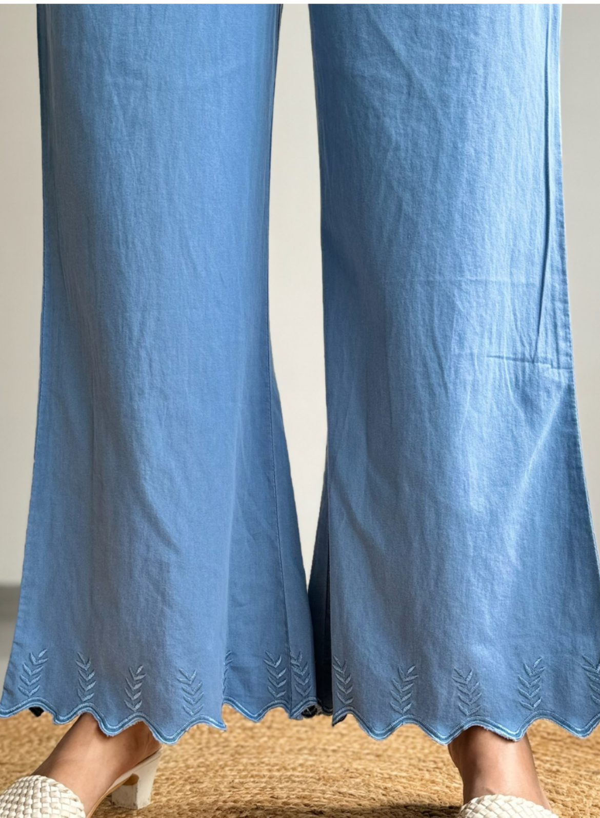 Light Blue Wide Leg Pants