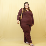 Burning Burgundy V-Neck Co-ord Set