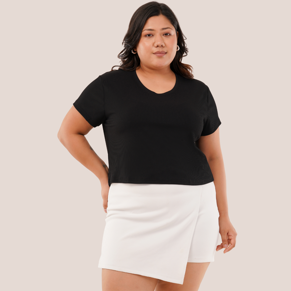 Midnight Marina Ribbed Crop Top