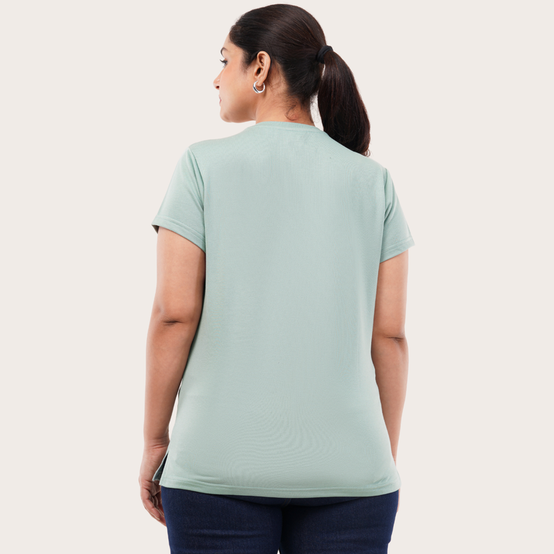 Mist Pistachio Relaxed Fit Round Neck T-shirt