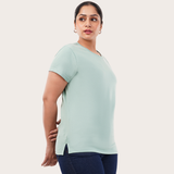 Mist Pistachio Relaxed Fit Round Neck T-shirt