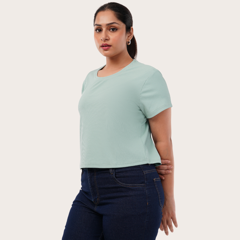 Palm Paradise Ribbed Crop Top