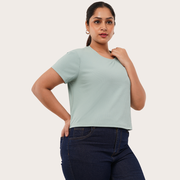 Palm Paradise Ribbed Crop Top