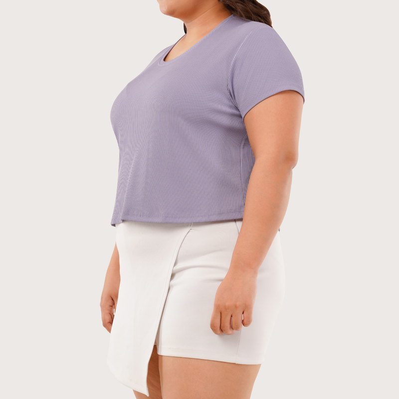 Airy Orchid Ribbed Crop Top