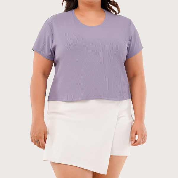 Airy Orchid Ribbed Crop Top