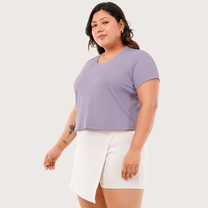 Airy Orchid Ribbed Crop Top