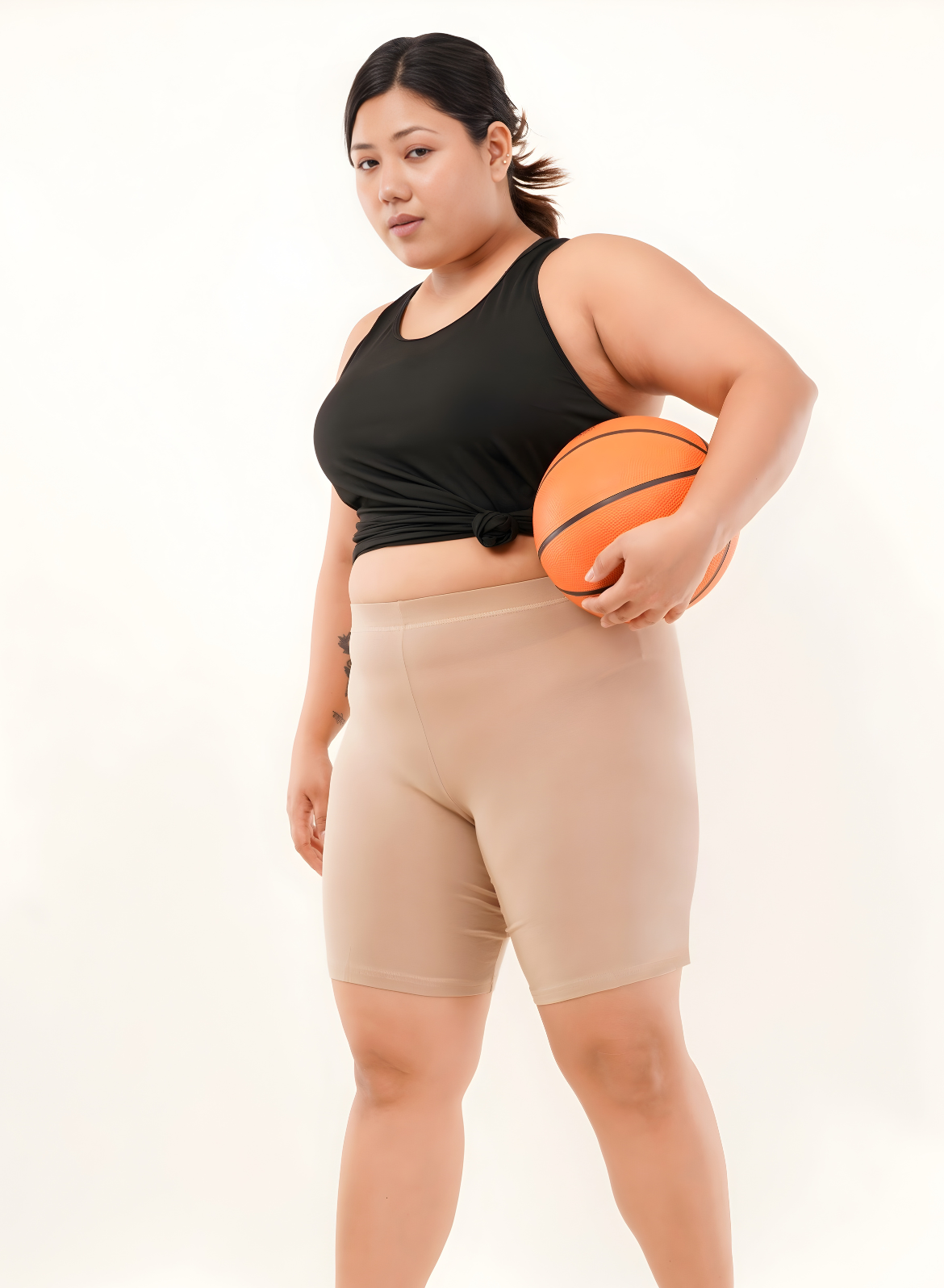 Soft Cotton Women Cycling Shorts - Pack of 2 (Black & Skin)