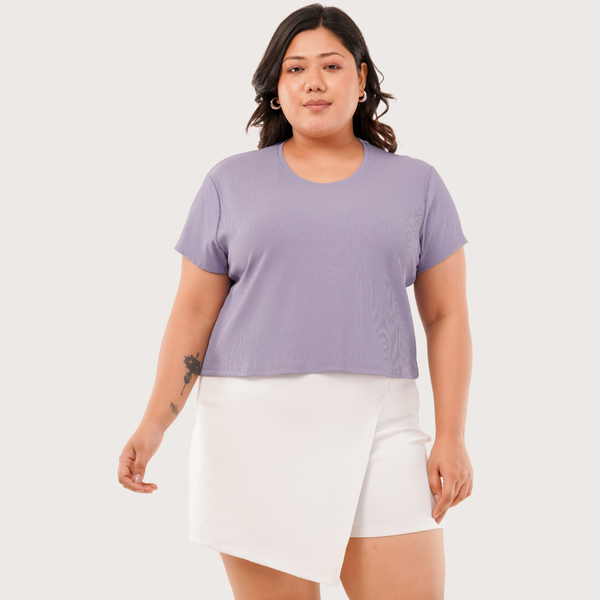 Airy Orchid Ribbed Crop Top