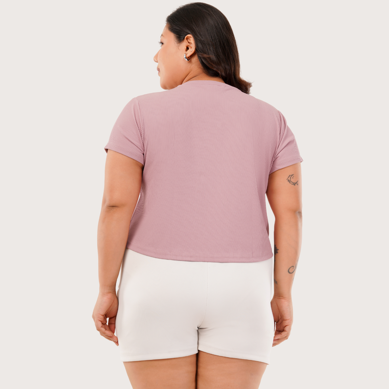 Serene Blush Ribbed Crop Top