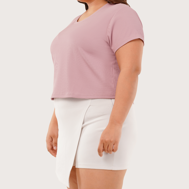 Serene Blush Ribbed Crop Top