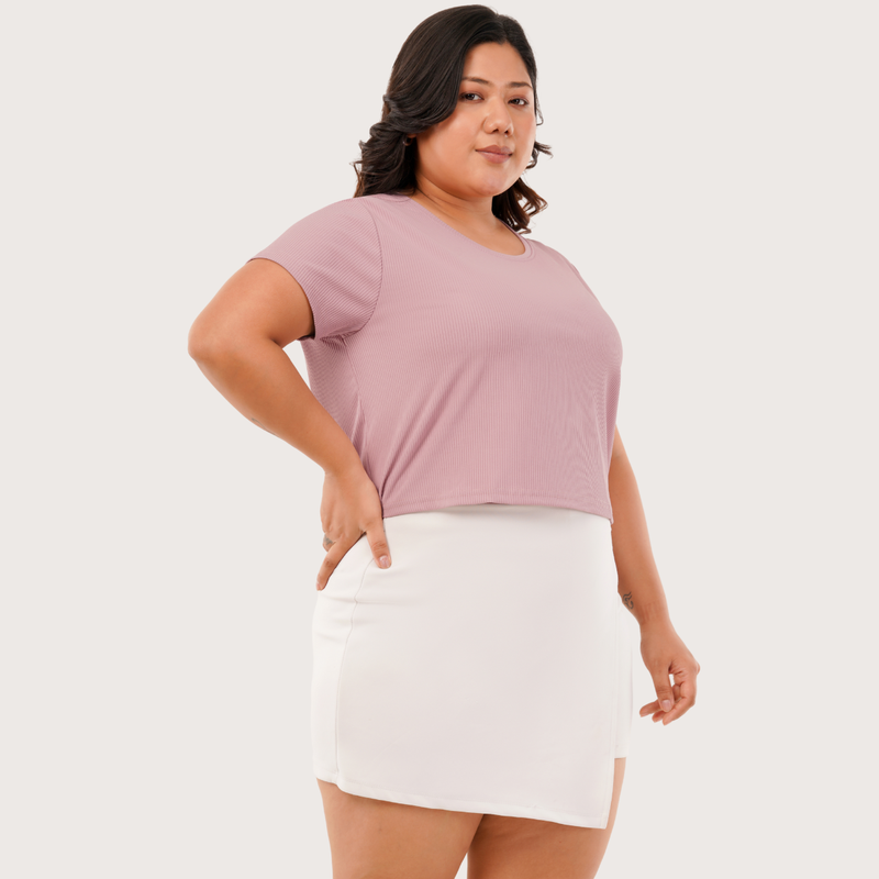 Serene Blush Ribbed Crop Top