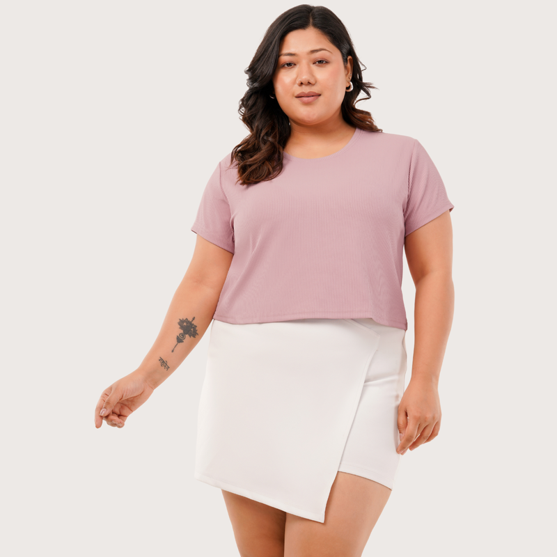 Serene Blush Ribbed Crop Top