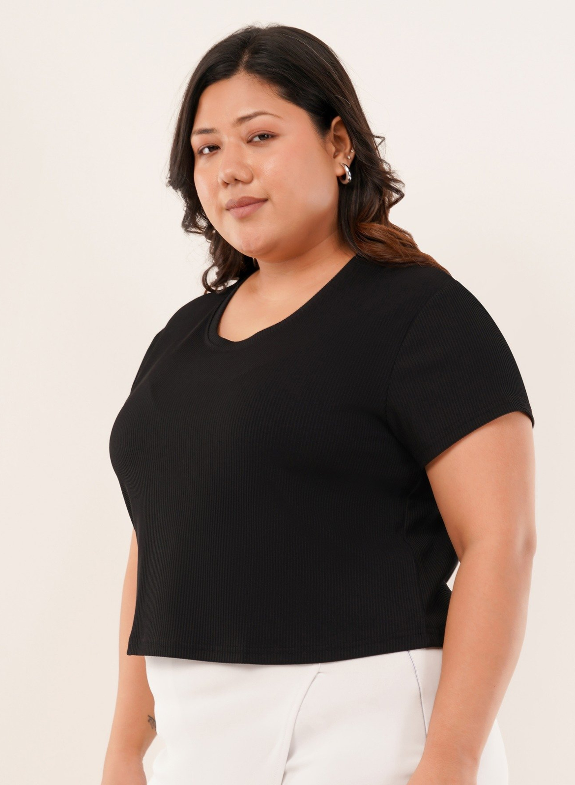 Midnight Marina Ribbed Crop Top