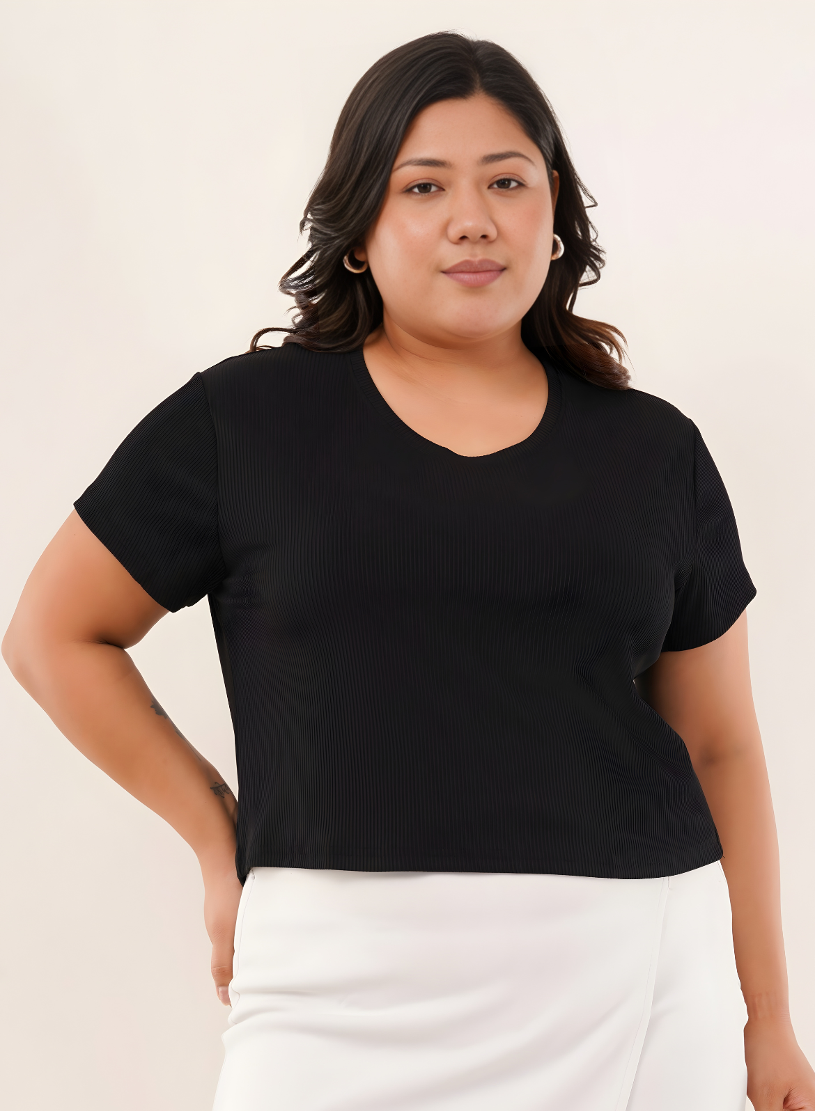 Midnight Marina Ribbed Crop Top