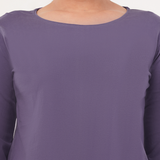 Lively Lilac Full Sleeves Solid T-shirt for Women