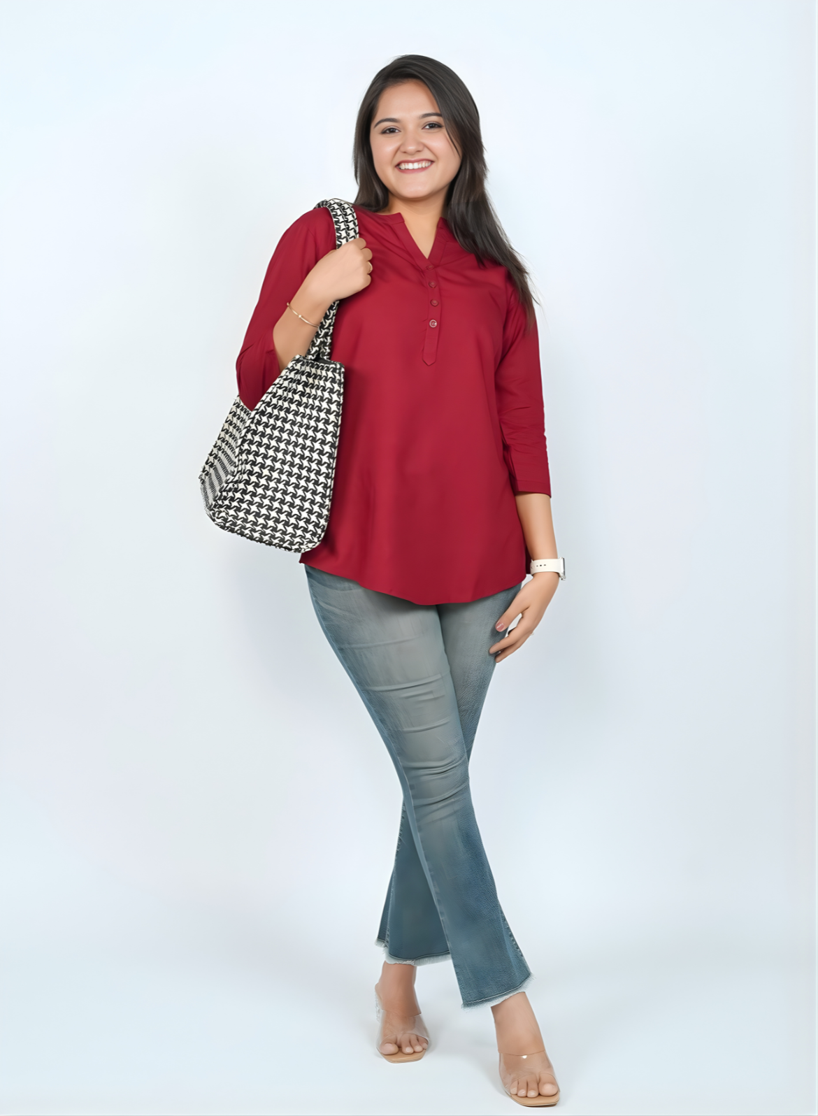 Daily Wear Maroon Cotton Kurti for Women – Magnetic Maroon