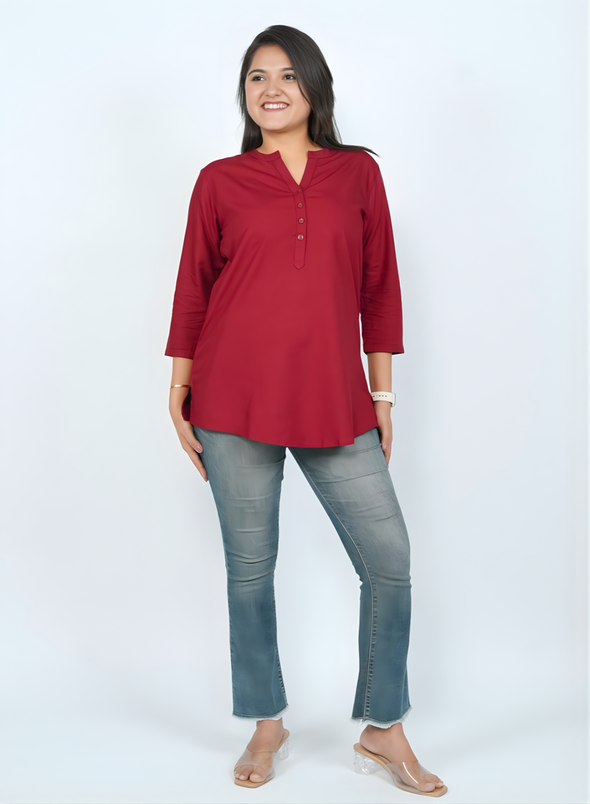Daily Wear Maroon Cotton Kurti for Women – Magnetic Maroon