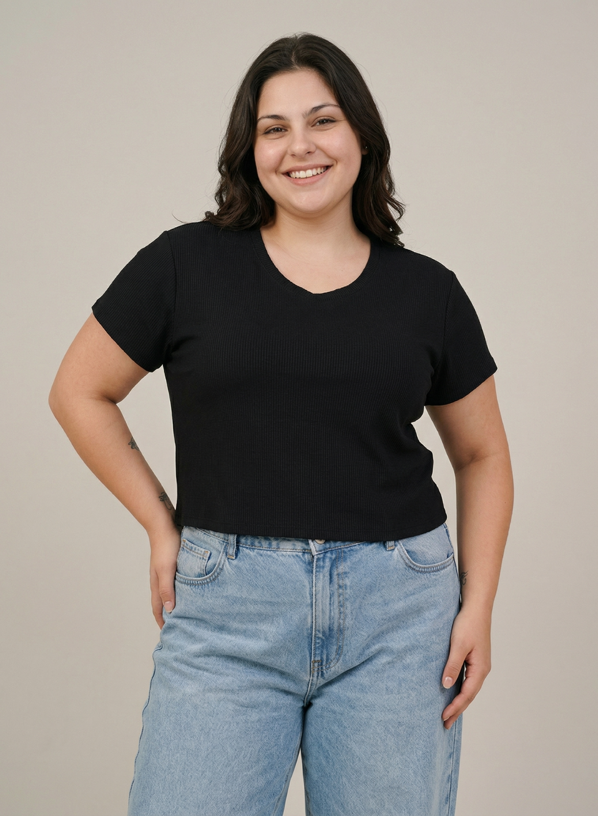 Midnight Marina Ribbed Crop Top