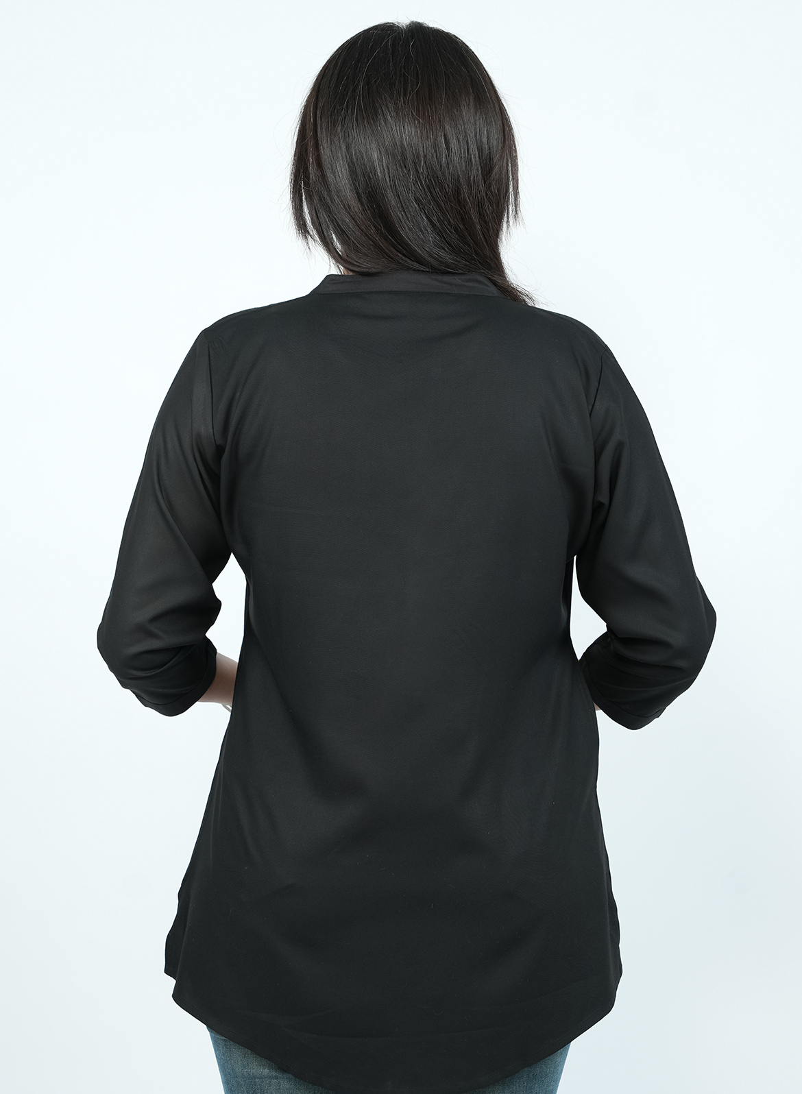 Classic Black Cotton Short Kurti – Brazen Black