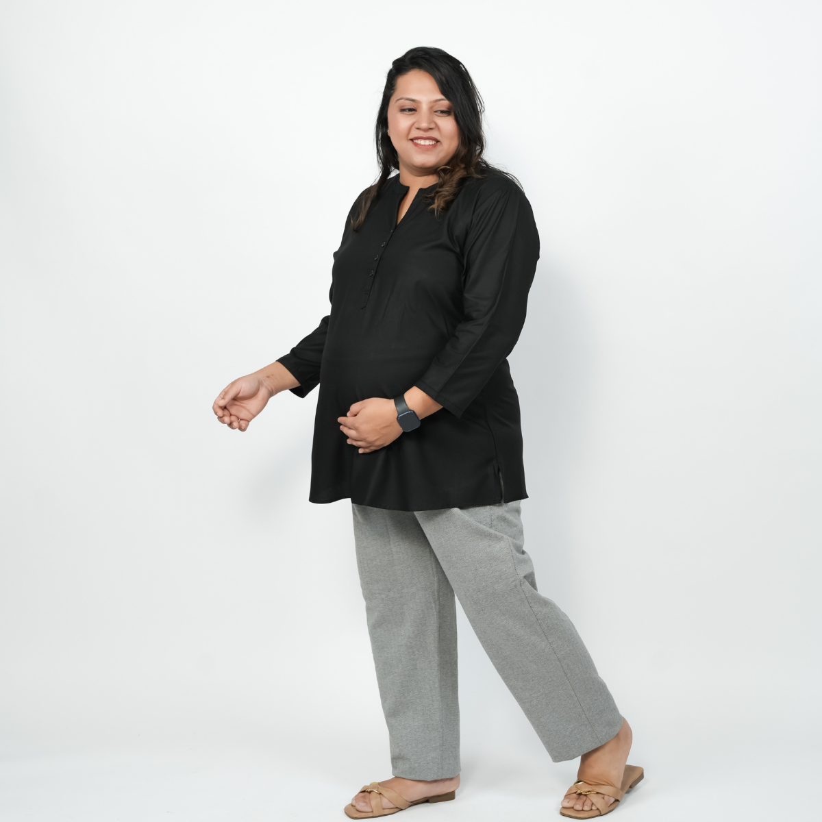 Brazen Black Maternity Short Kurti