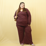 Burning Burgundy V-Neck Co-ord Set