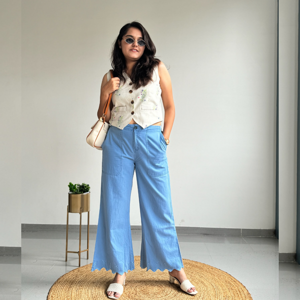 Light Blue Wide Leg Pants