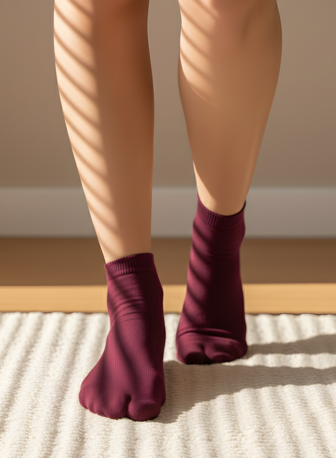 Burning Burgundy Women's Toe Socks
