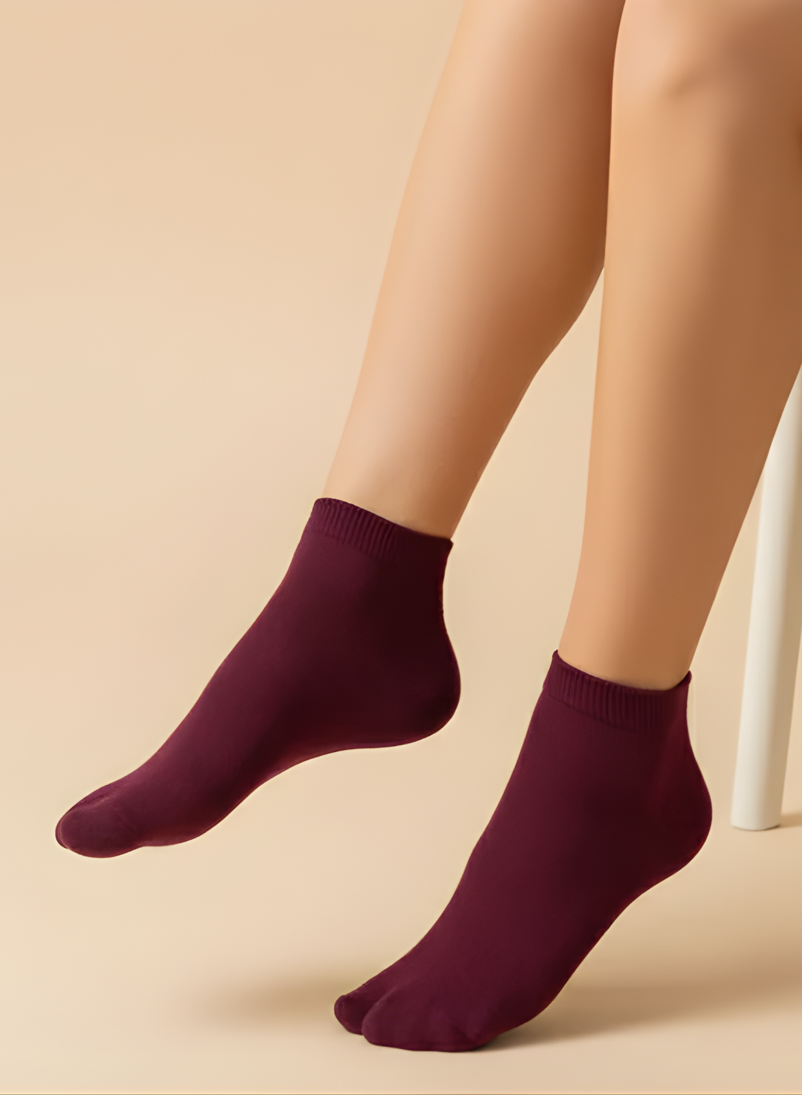 Burning Burgundy Women's Toe Socks