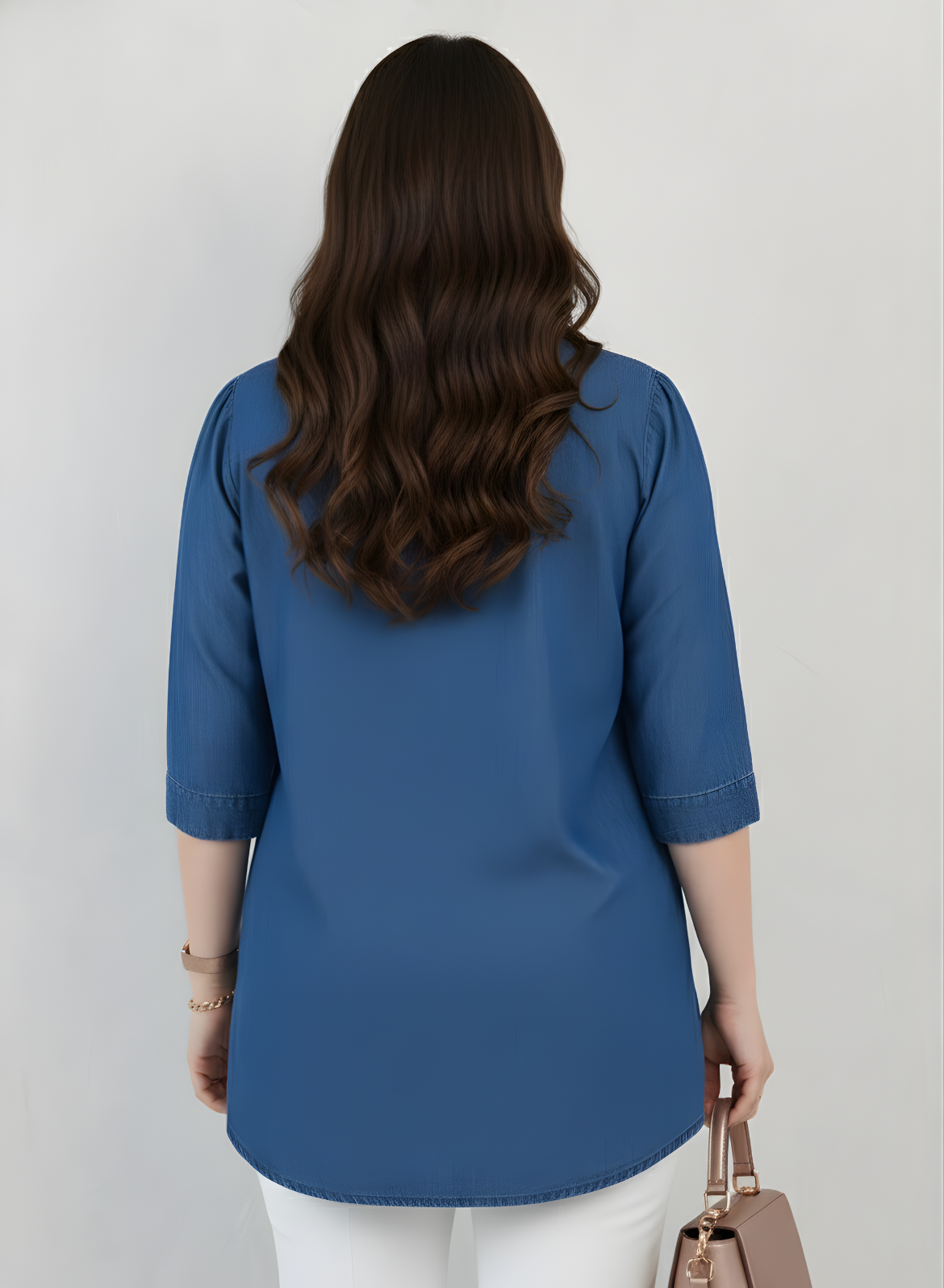 Navy Blue Denim Tunic Top