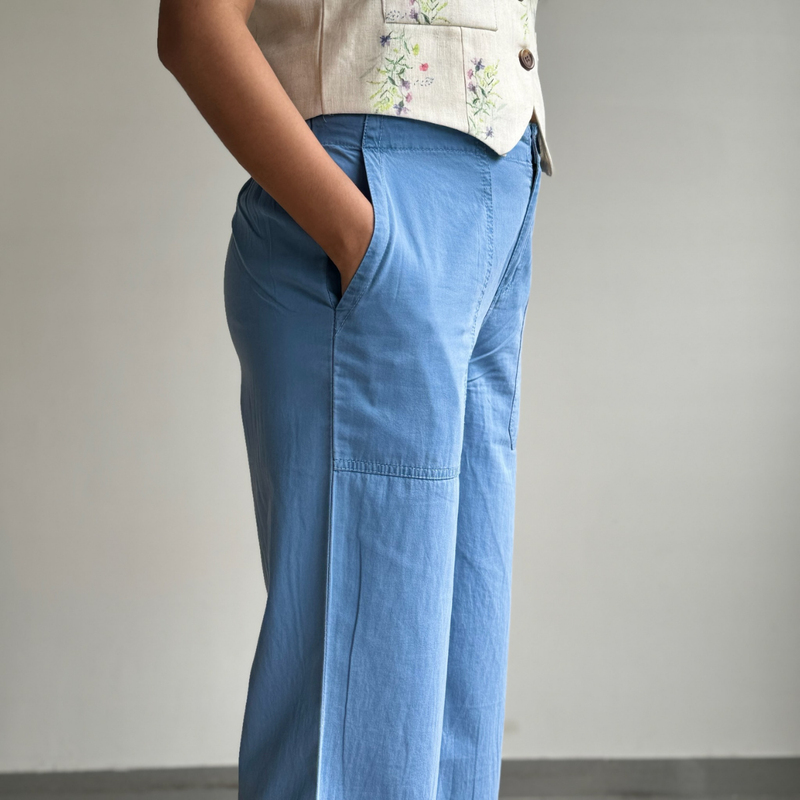 Light Blue Wide Leg Pants