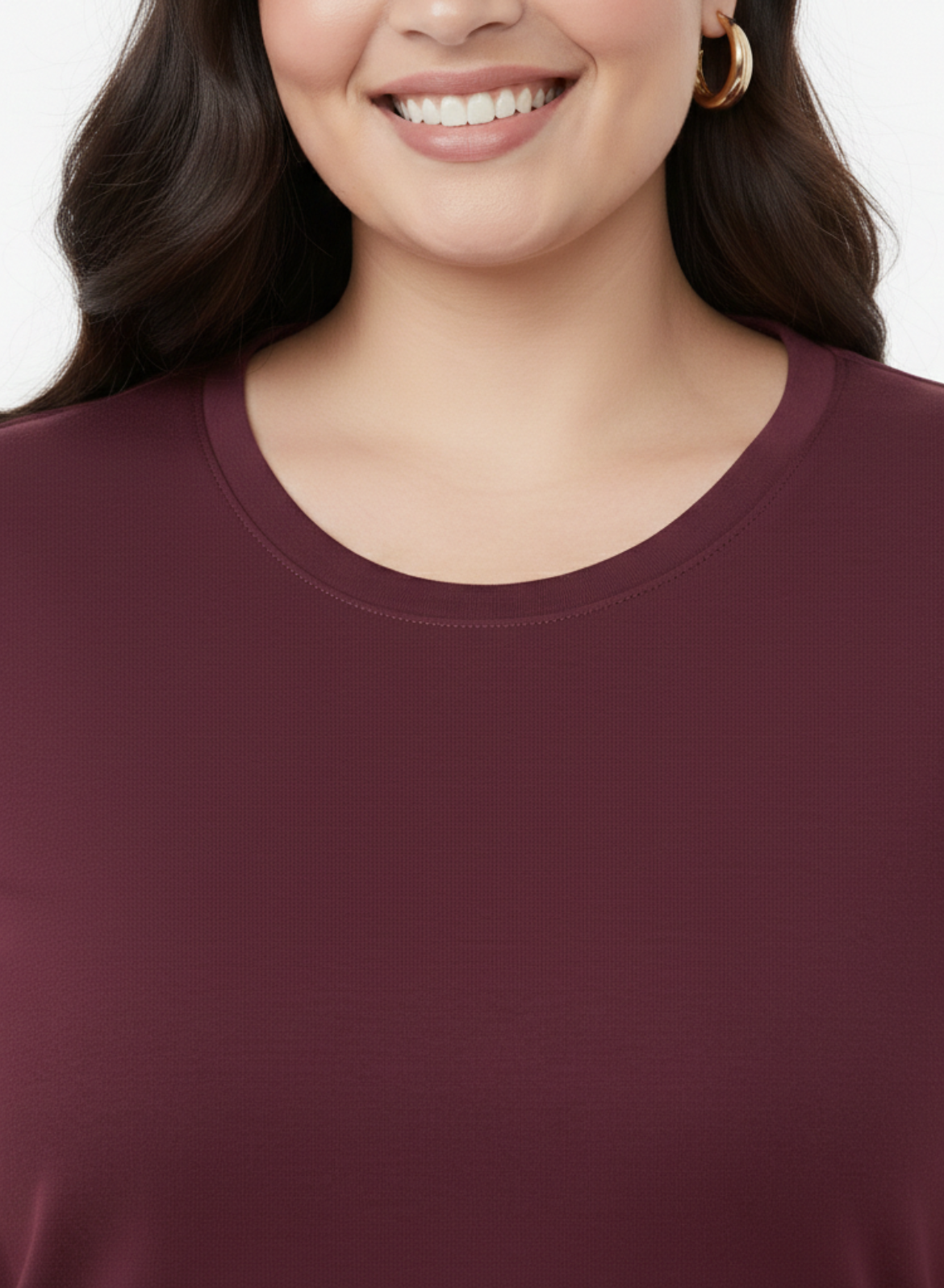 Burning Burgundy Relaxed Fit Round Neck T-shirt